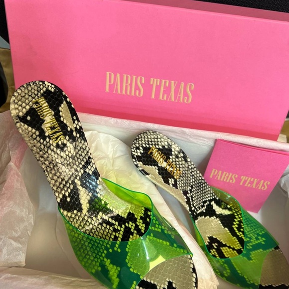 PARIS TEXAS Penelope 95mm Snake Print Mules 39 size - Picture 2 of 10